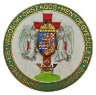 ~1930. "Vármegyék és Városok Országos Mentőegyesülete - Budapest" Aranyozott, Zománcozott Bronz Gomblyukjelvény "ARKANZA - Unclassified