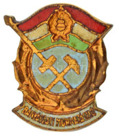 1959. "Bányászati Munkazászló" Zománcozott Fém Jelvény (19x16,5mm) T:XF - Unclassified