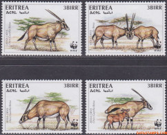 Eritrea 1996 - Mi:87/90, Yv:282/285, Stamp - XX - Wwf East African Ibex - Eritrea