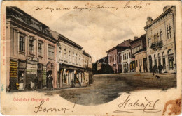 * T3 1903 Ungvár, Uzshorod, Uzhhorod, Uzhorod; Fő Utca, Révész Árpád üzlete. Szenczer Henrik Kiadása / Main Street, Shop - Unclassified