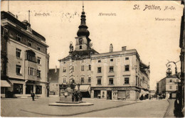 T2/T3 1915 Sankt Pölten, Dom-Café, Kerrenplatz, Wienerstrasse / Café, Square, Street, Shop Of Franz Hackl + "K. U. K. 2/ - Unclassified