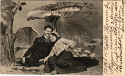 * T2/T3 1904 Szerelmes Pár Gombák Között / Romantic Couple With Mushrooms S: E. Ernst (Rb) - Unclassified