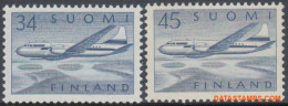 Finland 1958 - Mi:498 + 512, Yv:Pa 5/6, Airmail Stamps - XX - Long-term Series Plane - Ungebraucht