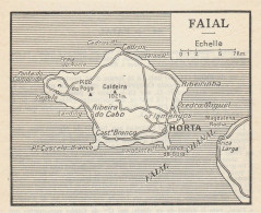 CARTE PLAN MAP 1953 PORTUGAL - FAIAL - HORTA - RIBEIRA DO CABO - PREDRO MIGUEL - Topographical Maps