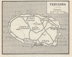 CARTE PLAN MAP 1953 PORTUGAL - TERCEIRA - ANGRA - PRAIA DA VITORIA - Topographical Maps