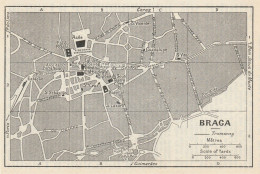 CARTE PLAN MAP 1953 PORTUGAL - BRAGA - TRAMWAYS - Topographical Maps