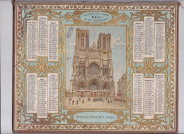 Calendrier Almanach Complet 1903 -peu Courant- Cathedrale De Reims - Dorure - Oberthur Rennes - - Big : 1901-20