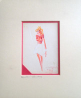 § "ARMIDA" 1942, PICCOLA TEMPERA ORIGINALE DI R. SELVI IN PASSEPARTOUT - Gouaches