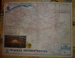 PUBLICITE " 16° WIEZE OKTOBER FEESTEN 1971 - WIEZE-PILS - BRASSERIE VAN ROY -WIEZE  - 42/33 Cm Avec Plan  S.N.C.B-5 Scan - Posters