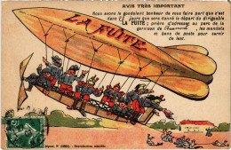 Delcampe - PC AVIATION DIRIGEABLE LA FUITE AVIS TRES IMPORTANT MILITAIRE (a40763) - Zeppeline