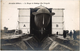 Delcampe - PC DIRIGEABLE PATRIE HANGAR DE REMISAGE AIRSHIP AVIATION (a39407) - Zeppeline