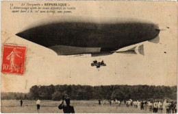 Delcampe - PC DIRIGEABLE REPUBLIQUE ATTERISSAGE AIRSHIP AVIATION (a39387) - Zeppeline