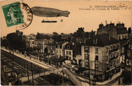 Delcampe - PC DIRIGEABLE BOIS-COLOMBES PANORAMA AVENUE DE VERDUN AIRSHIP AVIATION (a39324) - Zeppeline