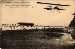 Delcampe - PC DIRIGEABLE LIEUTANT SELLE DE BEAUCHAMP AEROPLANE FARMAN AVIATION (a39317) - Zeppeline