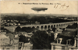 Delcampe - PC DIRIGEABLE NOGENT-SUR-MARNE-LE PERREUX-BRY AIRSHIP AVIATION (a39308) - Zeppeline