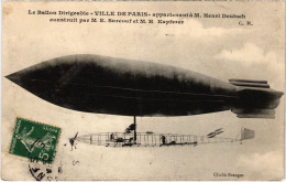 Delcampe - PC DIRIGEABLE VILLE DE PARIS AVIATION (a34498) - Zeppeline