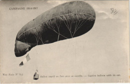Delcampe - PC BALLOON CAPTIF EN L'AIR AVEC SA NACELLE AVIATION (a24503) - Fesselballons