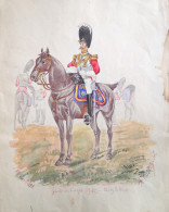 § INGHILTERRA 1898, "GARDE DU CORPS" - TEMPERA ORIGINALE A. KOSIERC - Gouaches