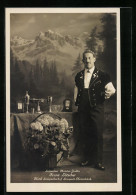 AK Sempach-Neuenkirch, Hotel Sempacher Hof, Schweizer Meister-Jodler Franz Lötscher In Tracht  - Sempach