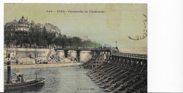 Delcampe - 75 - PARIS - Passerelle De L' Estacade ( Carte Toilée) - Die Seine Und Ihre Ufer