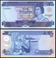 Solomon Islands 5 Dollars 1977, Paper, Queen, A/1 Prefix, UNC - Solomon Islands