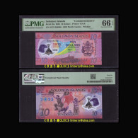 Solomon Islands 10 Dollars 2023, Polymer, Commemorative, Lucky Number 000, PMG66 - Solomon Islands