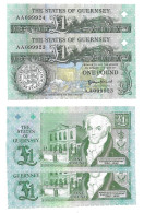 Guernesey Guernsey 1 Pound 1991 - 2016 - UNC / NEUF - 2 Consecutive - Guernsey
