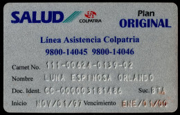 Delcampe - TZ113-COLOMBIA-2000-SALUD COLPATRIA PLAN ORIGINAL-HEALTH SERVICE-MEMBERSHIP CARD - Tessere Associative