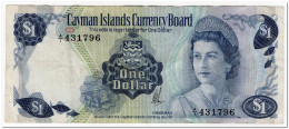 CAYMAN ISLANDS,1 DOLLAR,L.1971(1972)P.1,F-VF - Isole Caiman