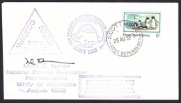 Ross Dependency: Cover, 1982, 1 Stamp, Penguin, Cancel Scott Base, Antarctica, Drill Project, No Address (traces Of Use) - Covers & Documents
