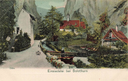[-5%] SUISSE - Ensiedelei Bei Solothurn - Pont - Maison - Jardin - Horloge - Croix - Allée - Colorisé - Carte Postale An - Soleure