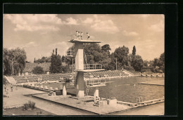 AK Forst / Lausitz, Schwimmbad Mit Sprungturm  - Forst
