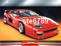 KOENIG COMPETITION EVOLUTION Voiture Auto Fiche A4 Illustrée Automobile - Automobili