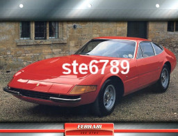 FERRARI 365 GTB4 Voiture Auto Fiche A4 Illustrée Automobile - Automobili