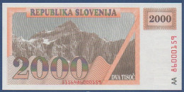 SLOVENIA - P. 9A - 2000 Tolarjev ND (1992) UNC, S/n: See Photos - Slovenia