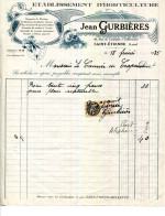 (C.B.)FACTURE.42.SAINT ÉTIENNE.ETABLISSEMENT D'HORTICULTURE.JEAN GURBIÈRES 48 RUE DU CIMETIERE. - Agricultura