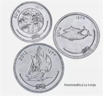 Maldivas Maldives Set 3 Monedas 1 5 10 Laari 2012 Km 68 114 115 Sc Unc - Maldive