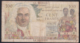 Ile De La Réunion 100 Francs 1960 LA BOURDONNAIS, Alphabet N.1, N° 07905, Pick: #49 - Reunion