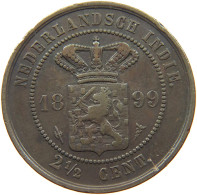 NETHERLANDS 2 1/2 CENTS 1899 #t043 0487 - 2.5 Cent