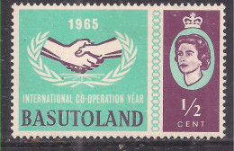 Basutoland 1965 QE2 1/2ct Intl Co Operation Year MM SG 100 ( B509 ) - 1965-1966 Autonomia Interna