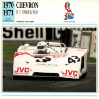 Fiche Voitures De Course (Trophée D'Europe Sport) Chevron B16 Spider B19 - Moteur Ford Cosworth (Grande Bretagne) - Auto's