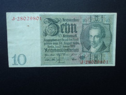 ALLEMAGNE : 10 REICHSMARK   22.1.1929 (1941-1942)   C.A. 173b, *  / P 180a Bis Ou Bien B Et B Devient C)   TTB à Pr.TTB+ - 10 Reichsmark