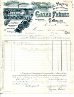 (C.B.)FACTURE.06.VALLAURIS.DISTILLATION;RECTIFICATION DES PARFUMS.GAZAN FRERES DISTILLATEURS-PARFUMEURS USINE A VAPEUR. - Perfumería & Droguería