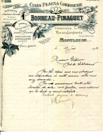 (C.B.)FACTURE.03.ALLIER.MONTLUÇON.CUIRS,PEAUX & CORROIERIE.BONNEAU-PINAGUET CORROYEUR RUE DE LA LOMBARDIE. - Otros & Sin Clasificación