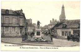 18 - B23604CPA - DUN SUR AURON - Place De L' étape Et Du Marché - épicerie Mercerie - Parfait état - CHER - Dun-sur-Auron