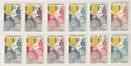 AFRIQUE Grande Série Coloniale Française : Centenaire Médaille Militaire 1952 12 Valeurs ** MNH Cote 218 € - 1952 Centenaire De La Médaille Militaire
