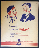 Protège Cahier Premier ça C'est Baboum - L'Alsacienne - Biscuits Seulement En Paquets  - Années 1953 - Cake & Candy