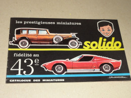 Solido Catalogue 1968 (13,3*20,8cm) 16p + Tarifs - Literature & DVD