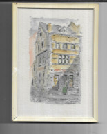 NAMUR Aquarelle De Guy PETIT  Place L'ilon - Gouaches