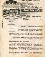 (C.B.)FACTURE.92.CLICHY.TARTRIPHAGE CONSTANT.FABRIQUE DE GRAISSE.L.CONSTANT & Cie 11 RUE DE NEUILLY - Otros & Sin Clasificación
